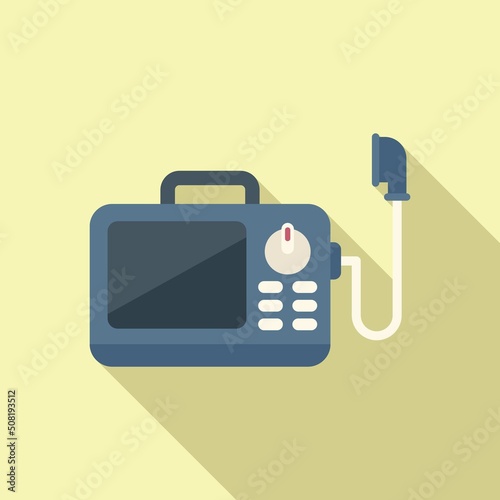 Medical ventilator tool icon flat vector. Patient machine