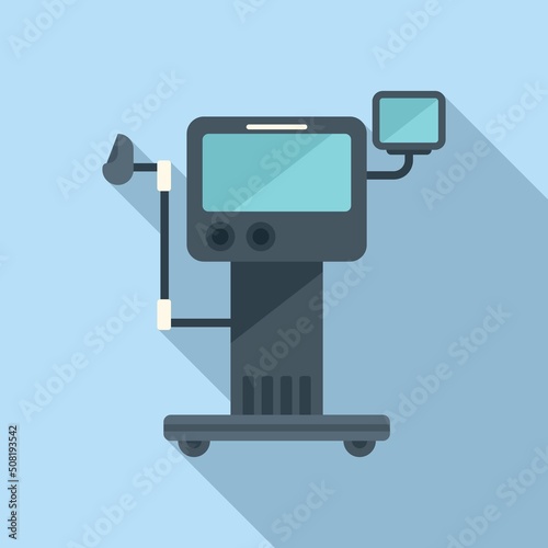 Hospital medical machine icon flat vector. Respiratory equipment