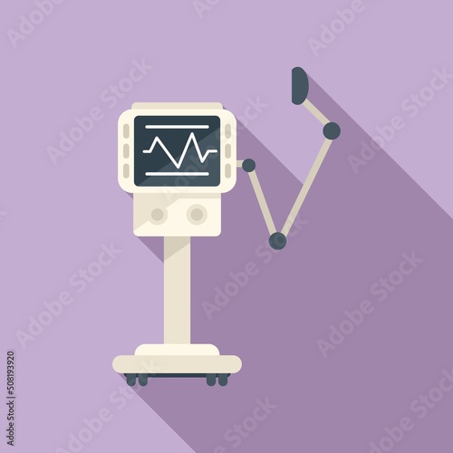 Care medical machine icon flat vector. Hospital patient