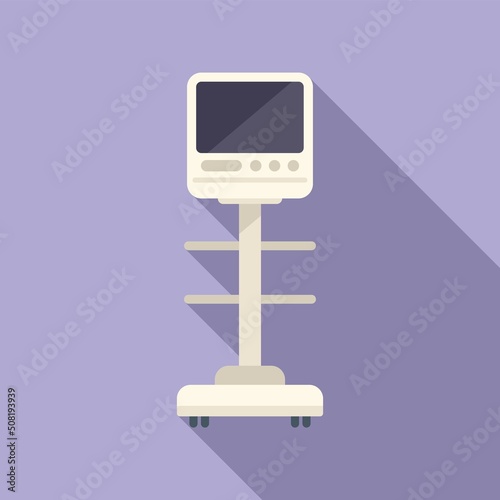 Breath ventilator machine icon flat vector. Hospital patient