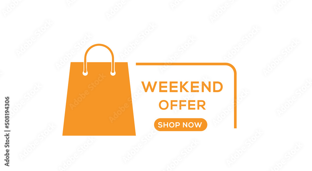 Shopping bag , Weekend offer, Shop Now Vector Design Shopping bag , Weekend offer, Shop Now Vector Design