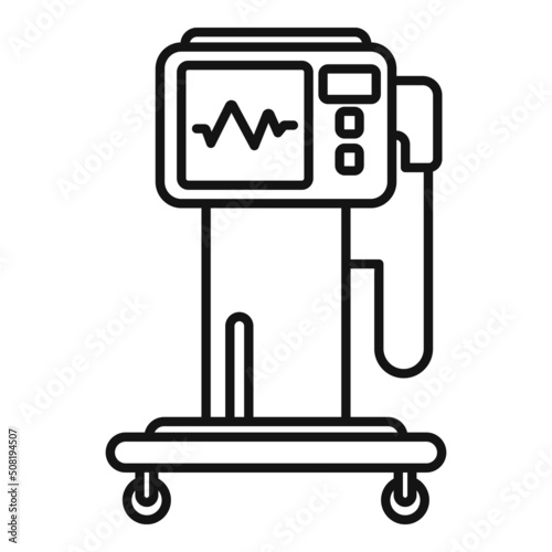 Medical machine icon outline vector. Respiratory oxygen