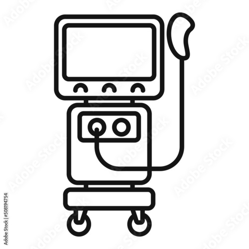 Bed ventilator machine icon outline vector. Medical patient