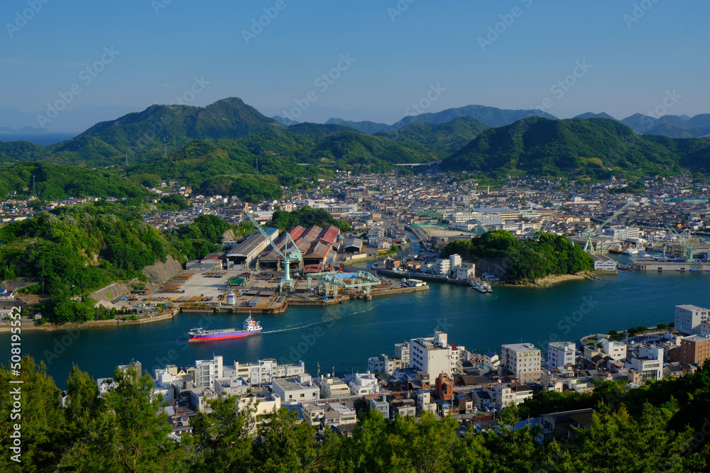 尾道水道と市街地　千光寺公園の展望台からの眺め　広島県