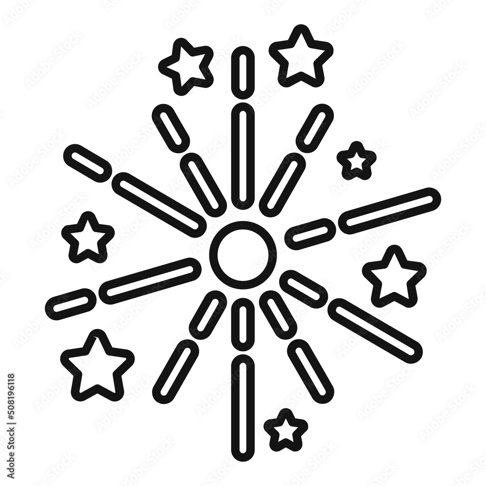 Sky firework icon outline vector. Carnival event Sky firework icon outline vector. Carnival event