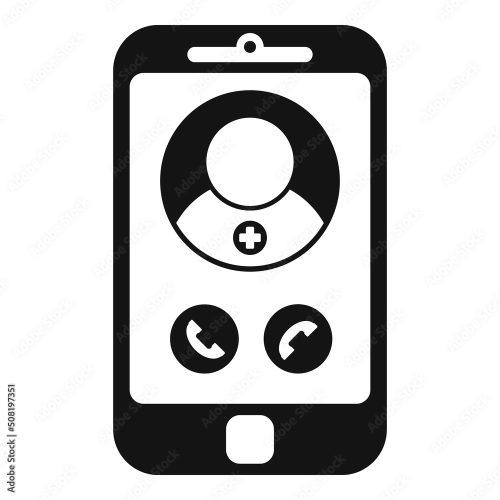Family doctor call icon simple vector. Health patient Family doctor call icon simple vector. Health patient