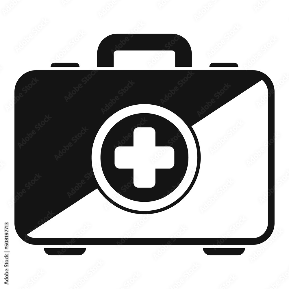 Fototapeta premium First aid kit icon simple vector. Family health