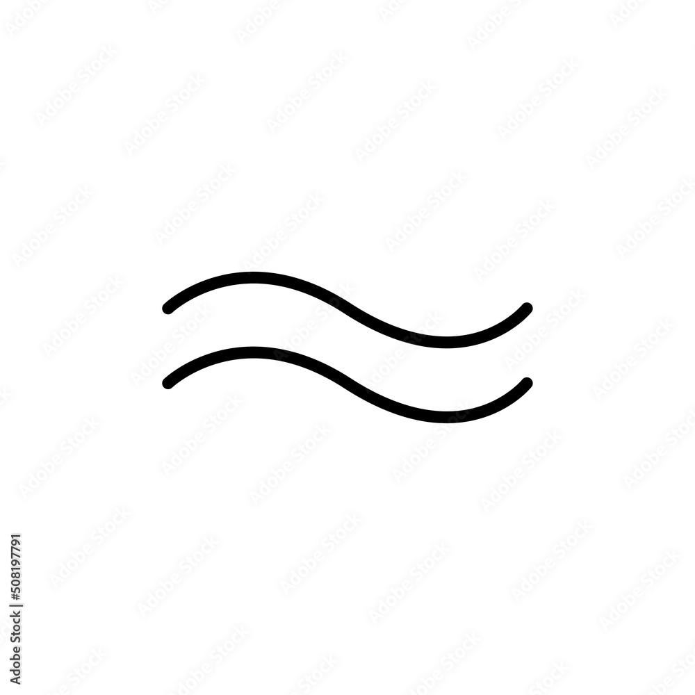 Obraz premium Wave Icon Isolated on White Artboard