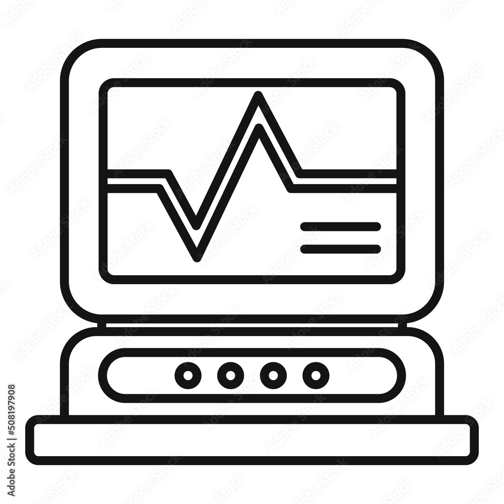 Heart rate monitor icon outline vector. Doctor family Heart rate monitor icon outline vector. Doctor family