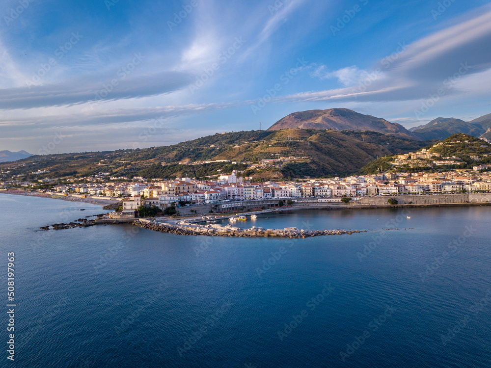 Aerial view of the town of Diamante, Cosenza, Calabria, Italy