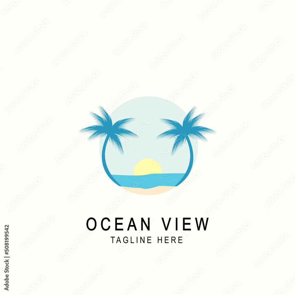 ocean view logo illustration