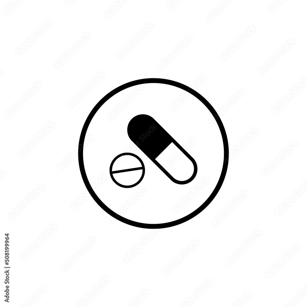 Drug Icon Isolated on White Artboard Drug Icon Isolated on White Artboard