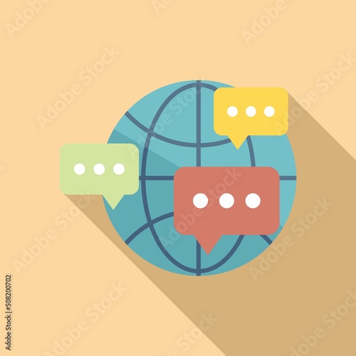 Global forum icon flat vector. Web people
