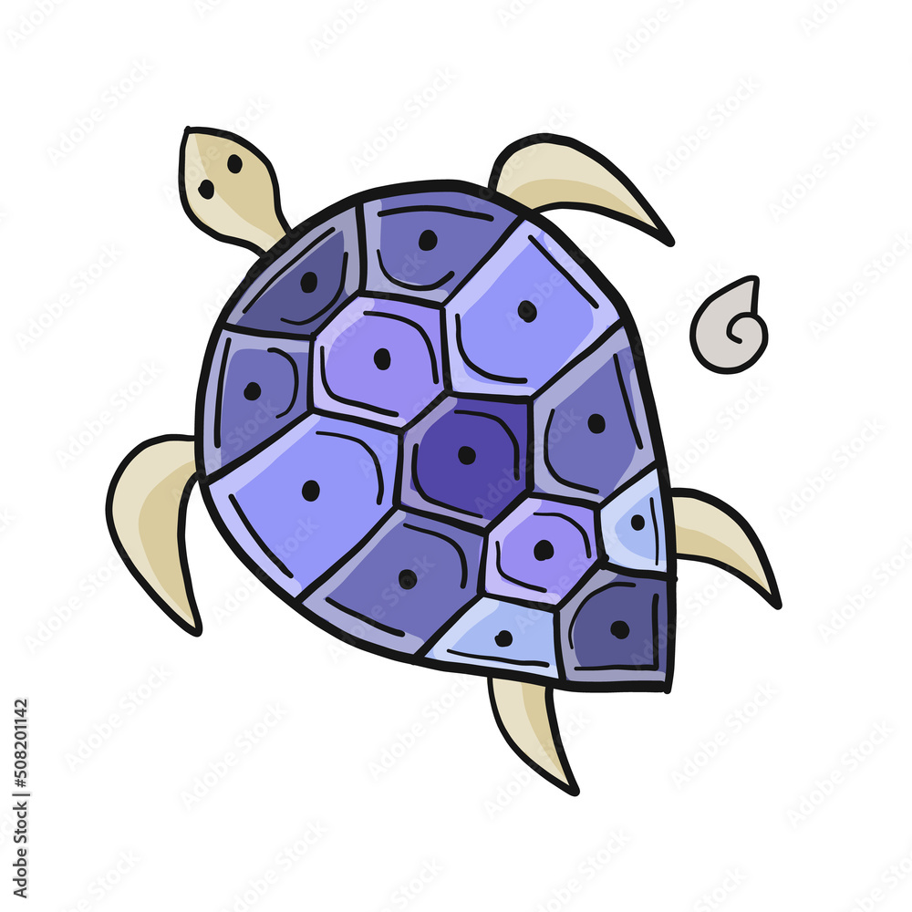 Cute Turtle design. Tortoise art print isolated on white Cute Turtle design. Tortoise art print isolated on white