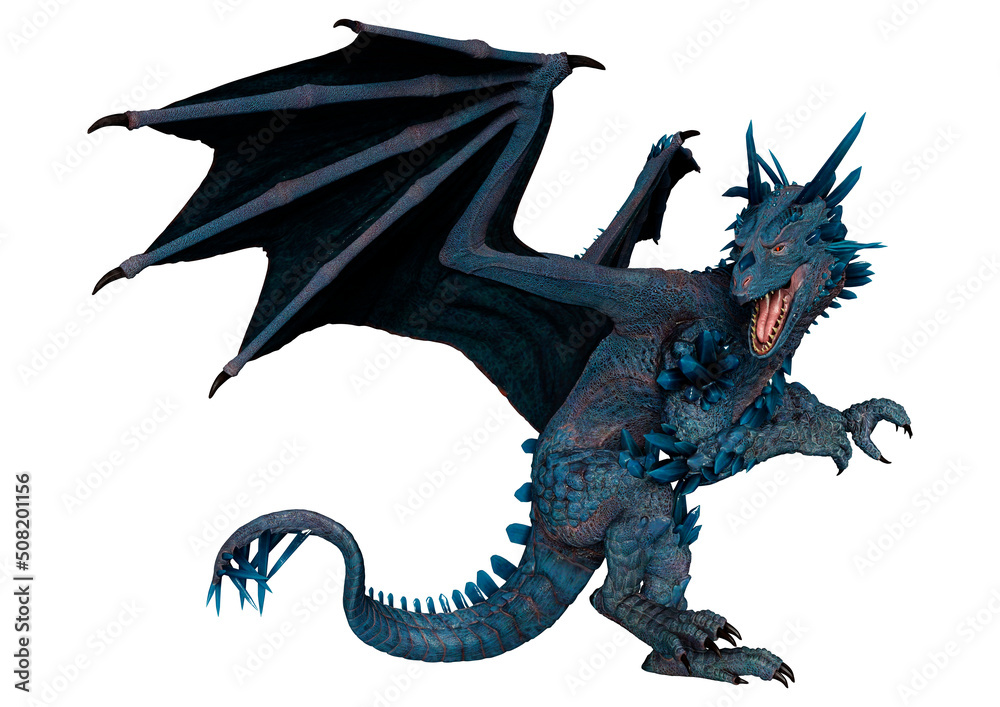 Naklejka premium 3D Rendering Fairy Tale Dragon on White