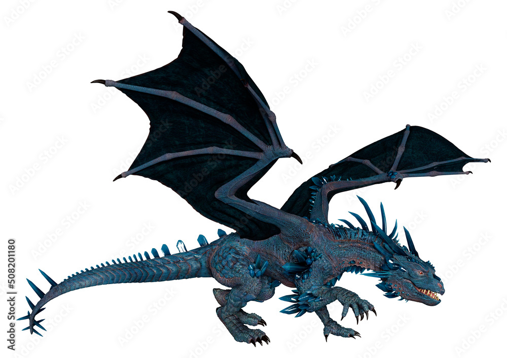 Fototapeta premium 3D Rendering Fairy Tale Dragon on White