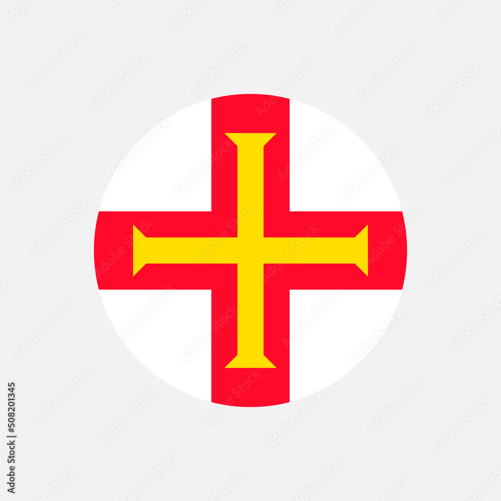 Country Guernsey. Guernsey flag. Vector illustration. Country Guernsey. Guernsey flag. Vector illustration.