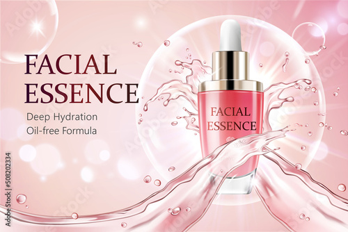 Rose facial essence ad template