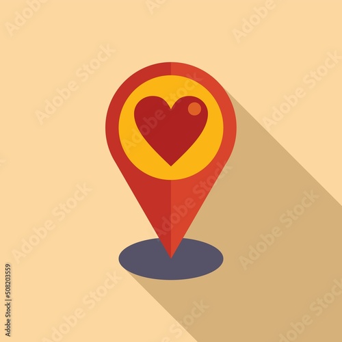 Charity location icon flat vector. Donate help