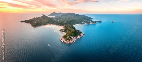 Obraz  z motywem Koh Tao in Thailand,Evening tropical island scenery