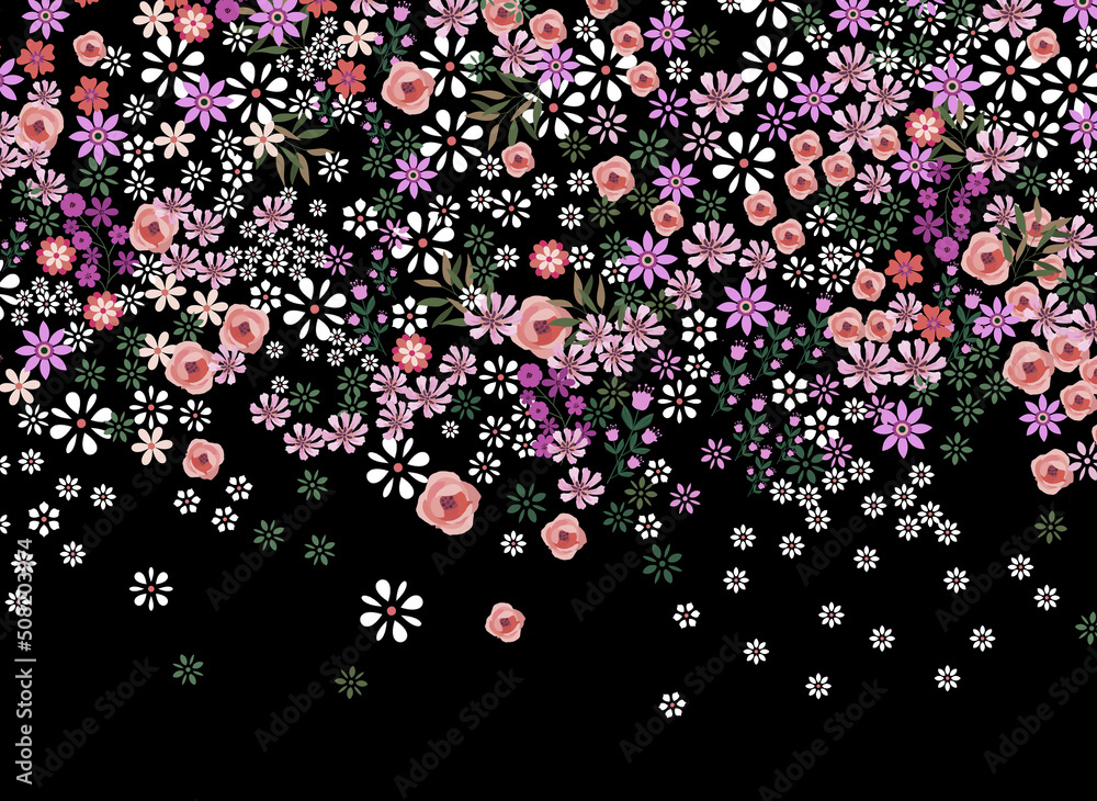 abstract background with mix flowers 