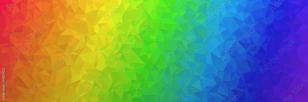 Low Poly Polygon Hintergrund in bunten Regenbogen Farben Low Poly Polygon Hintergrund in bunten Regenbogen Farben