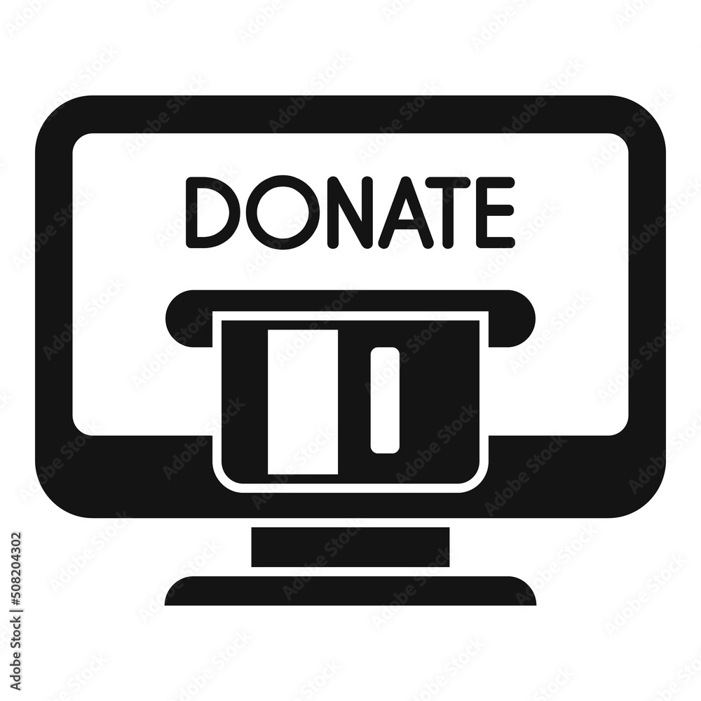 Donate online money icon simple vector. Charity help Donate online money icon simple vector. Charity help