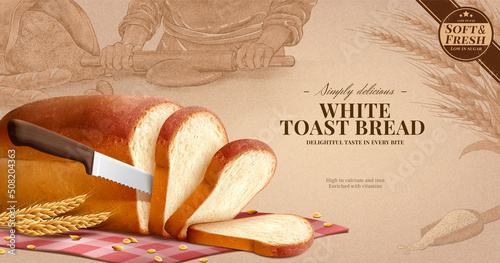 White toast bread ad