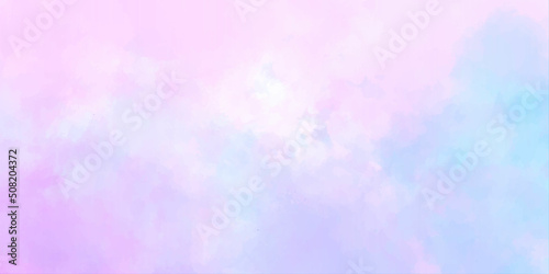 Abstract background with Light blue, purple and pink shades watercolor background for vintage card, retro templates. The unicorn in pastel sky, marble colorful background. paper texture design. Vector