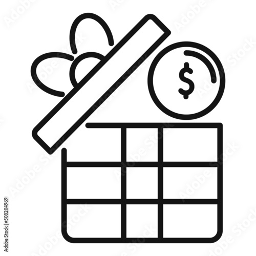 Charity gift box icon outline vector. Web donate