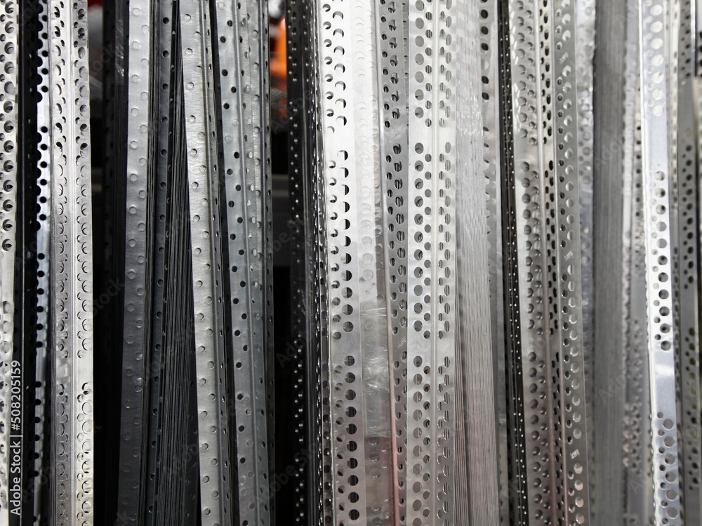 Perforated plastering rebars metal angle stripes