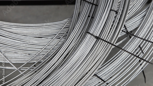 Binding wires skeins close up