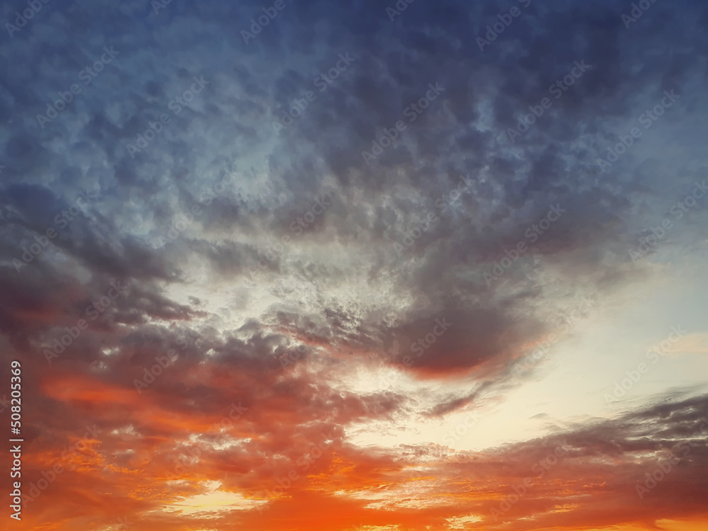 Beautiful sunset cloudscape scene. Abstract clouds texture, celestial beauty. Nebula dusk view Beautiful sunset cloudscape scene. Abstract clouds texture, celestial beauty. Nebula dusk view