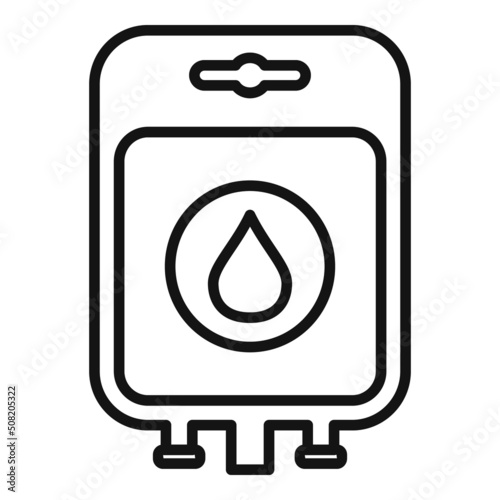 Blood donation pack icon outline vector. Charity donate