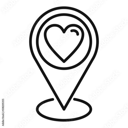 Charity location icon outline vector. Donate help