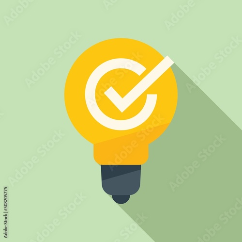 Creative idea icon flat vector. Problem solution