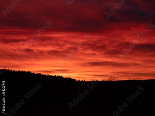 Fototapeta Naklejka Na Ścianę i Meble -  sunset  red sky