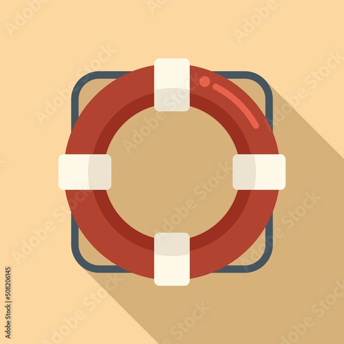 Solution lifebuoy icon flat vector. Creative business