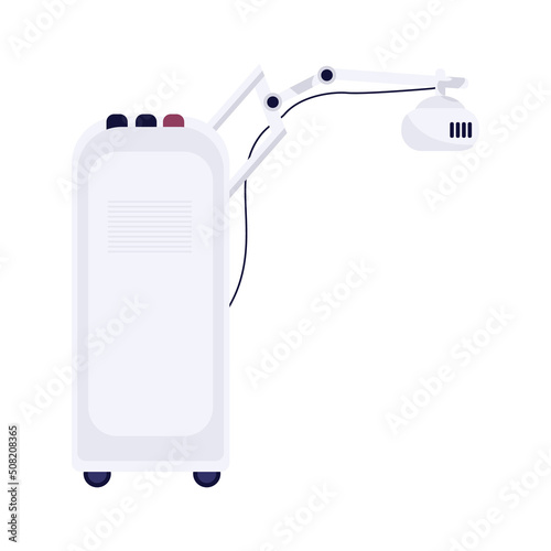 Medical device for UHF therapy semi flat color vector object. Full sized item on white. Rehabilitation equipment simple cartoon style illustration for web graphic design and animation
