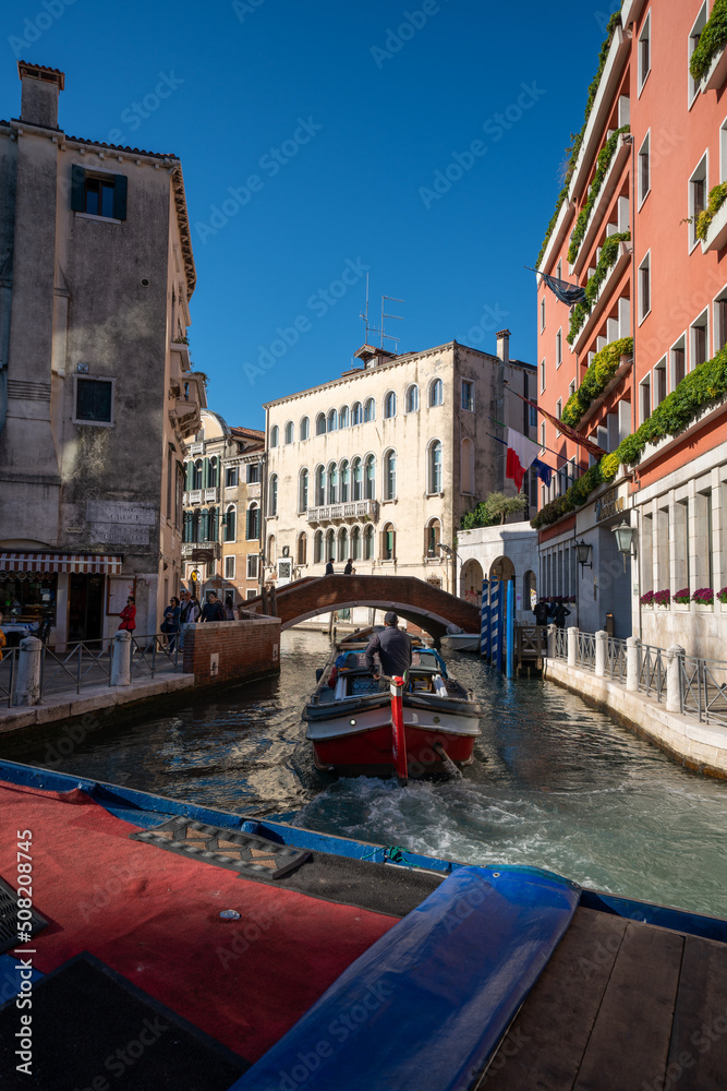 Colourful Architecture on the streets of Venice. The Grand Canal of Venice.The most famous in the world. Filled with happiness and of course Gondolas and tour boats.