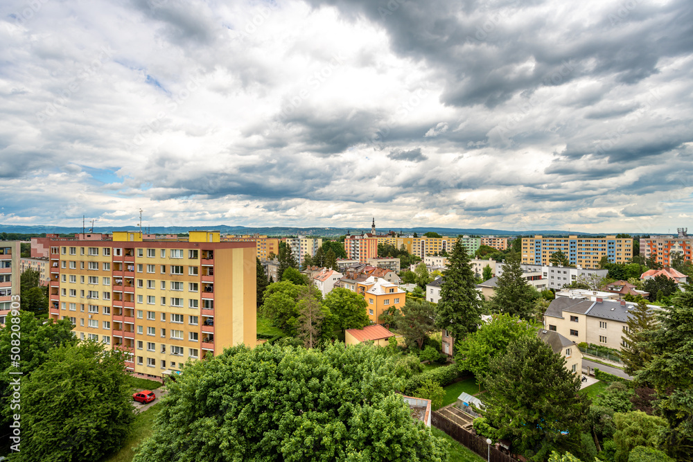 Fototapeta premium Panorama of the city of Olomouc in the Czech Republic from a bird's eye view