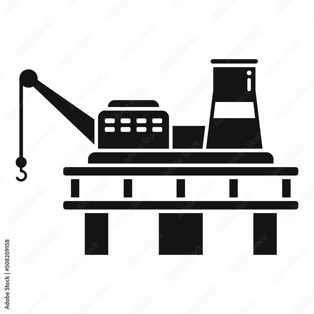 Petroleum rig icon simple vector. Oil sea Petroleum rig icon simple vector. Oil sea