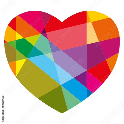Colorful vector heart. Modern love concept.	