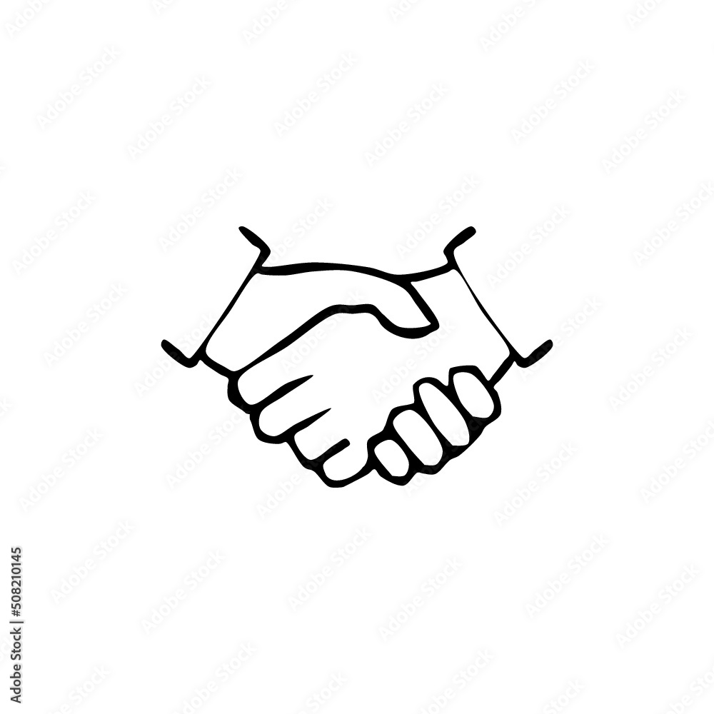 Handshake icon isolated on white background Handshake icon isolated on white background