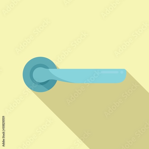 Old door handle icon flat vector. Metal front
