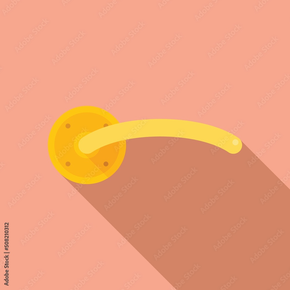 Entrance door handle icon flat vector. Lock latch Entrance door handle icon flat vector. Lock latch
