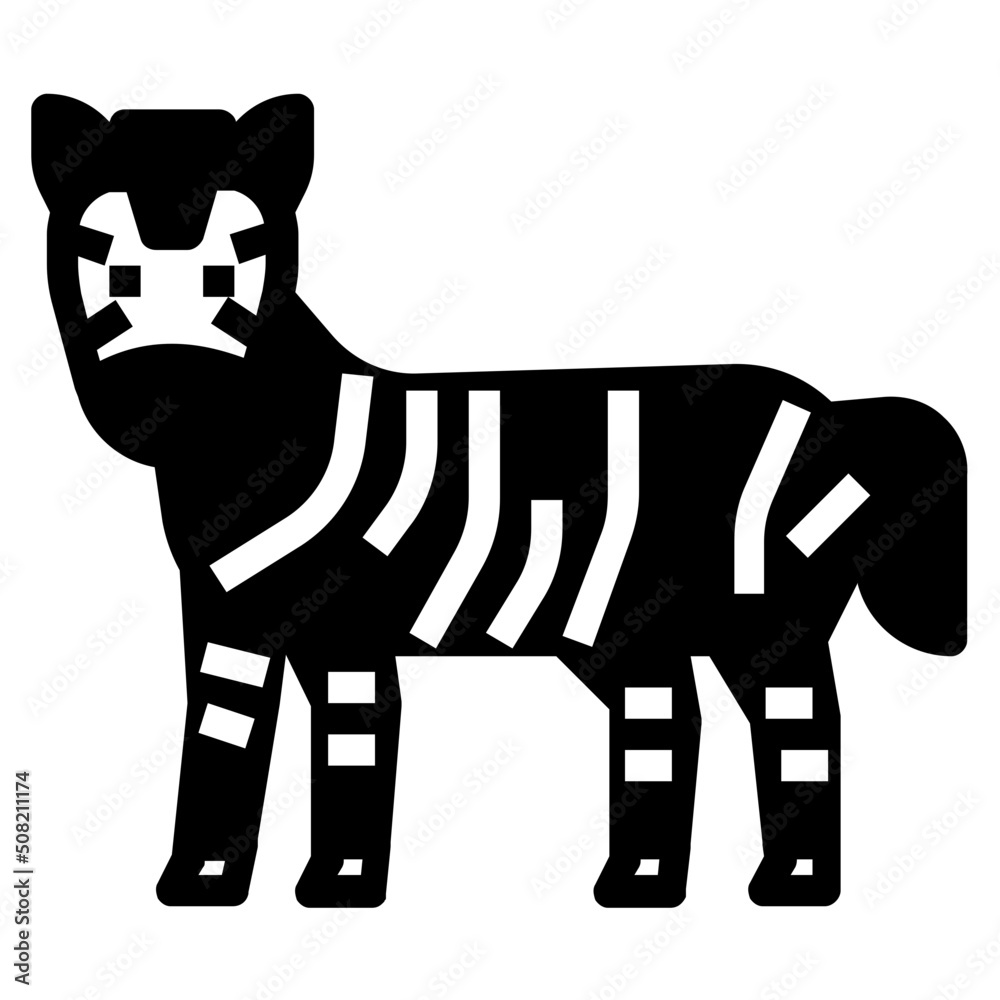 Obraz premium zeebra glyph icon