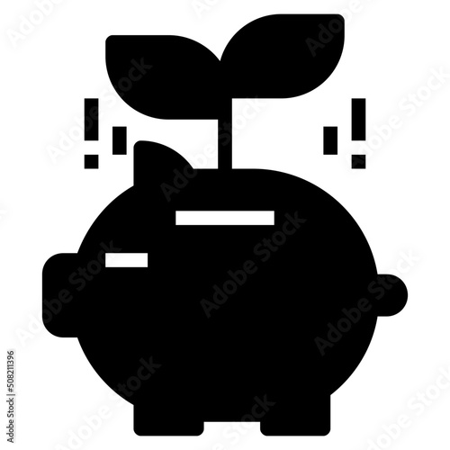 piggy bank glyph icon