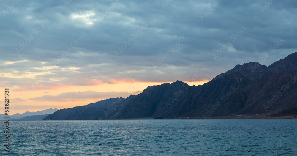 Beautiful sunset in Lagoona beach, Dahab, Egypt Beautiful sunset in Lagoona beach, Dahab, Egypt