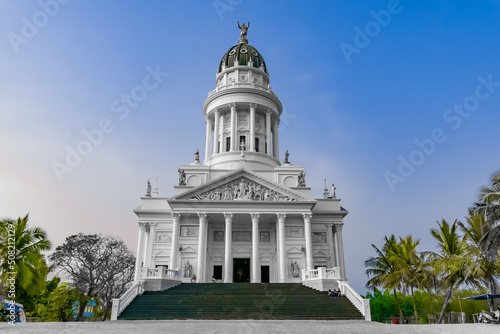 Christ the Redeemer Church at Kelambakkam, Chennai, Tamilnadu, South India Exclusive and Great Architecture Beautiful and Religious Scenario Image.